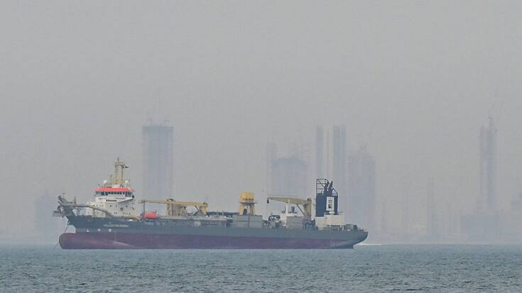 Commercial vessels anchored off UAE coast near Strait of Hormuz