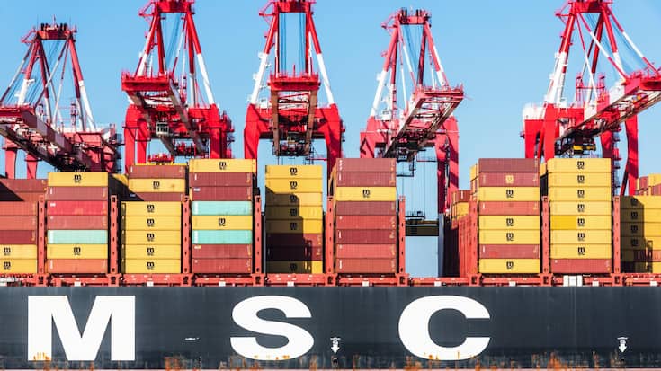 Shanghai,,China,-,October,19,2025:,Large,,Container,Ship,Owned