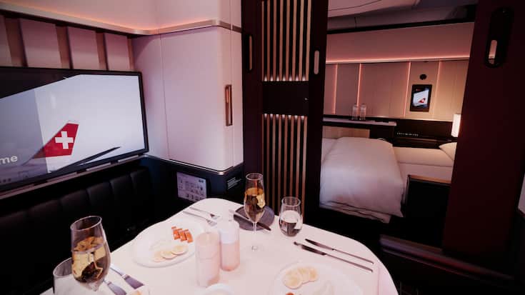 <p>Viel Luxus über den Wolken: Die First Grand Suite von Swiss.</p>