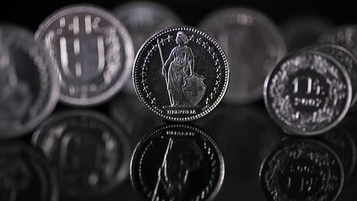 <p>Schweizer-Franken-Münzen (12.6.2019).</p>