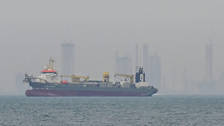 Commercial vessels anchored off UAE coast near Strait of Hormuz