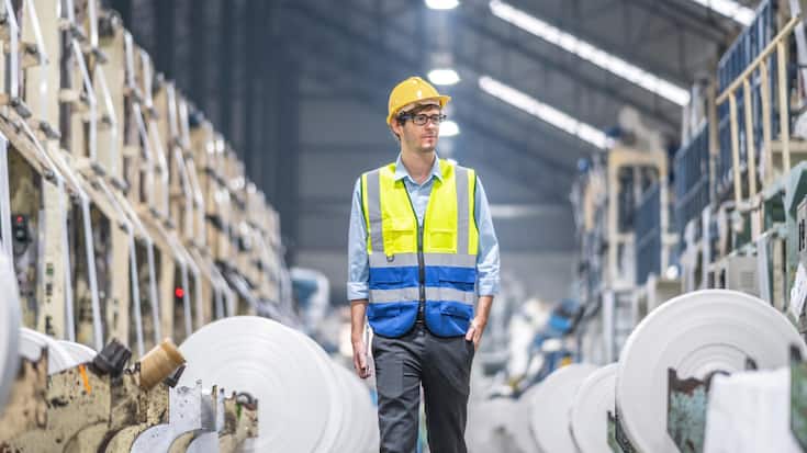 Manufacturers Engineer working at plastic bag manufacturers