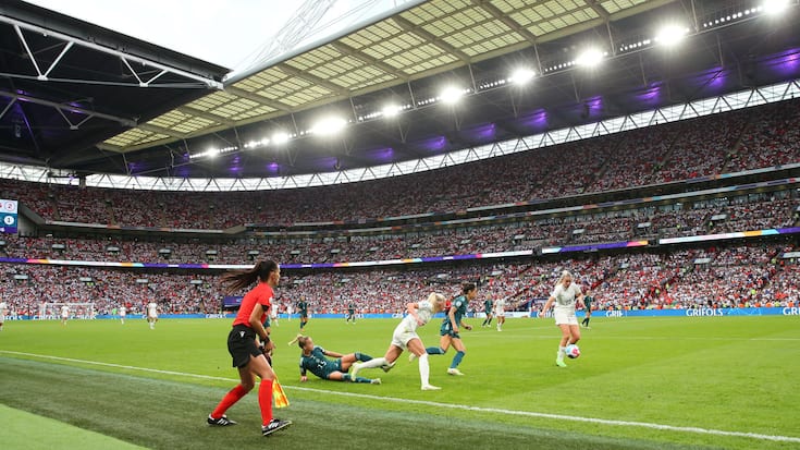 <p>Beim EM-Final 2022 im Wembley-Stadion besiegte England das deutsche Team in der Verlängerung.</p>