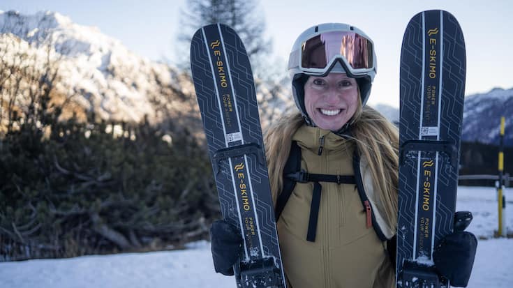 <p>Autorin Tina Fischer hat den motorisierten Ski am Berg getestet.</p>