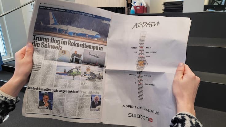 <p>Diese ganzseitige Werbeanzeige hat Swatch in verschiedenen Schweizer Zeitung geschaltet – unter anderem im Blick.</p>