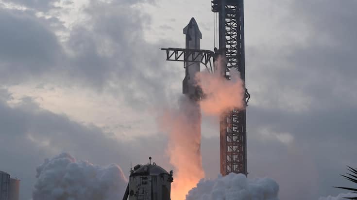 <p>Das Starship von SpaceX vor dem dritten Testflug.</p>