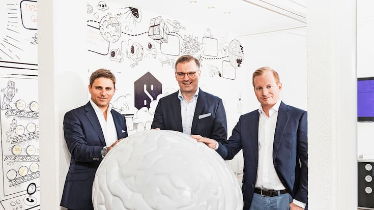 Pascal Kaufmann, Oliver Muhr und Marc Vontobel (v.l.) von Starmind, einem Start-up für künstliche Intelligenz