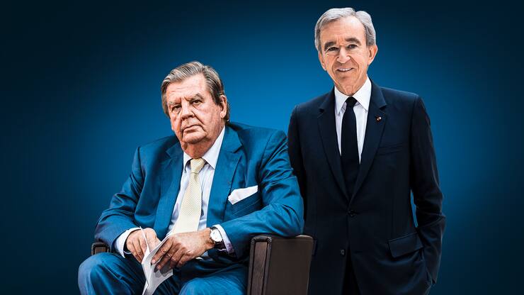 Richemont-Patron Johann Rupert (l.) und LVMH-Taktgeber Bernard Arnault. 