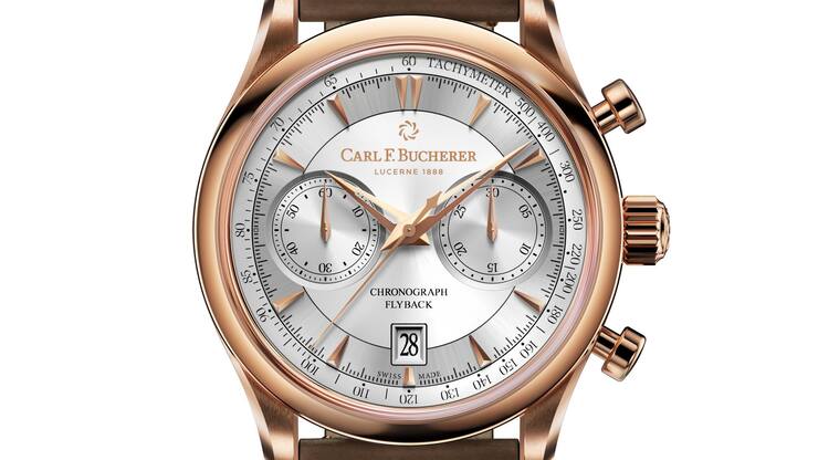 Eine Variante der aufgefrischten Manero-Linie: Flyback im 43-mm-Roségoldgehäuse.