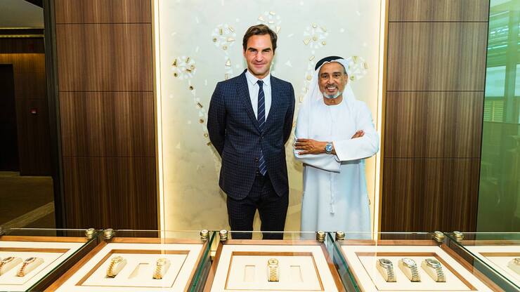Roger Federer mit Abdul Hamied Ahmed Seddiqi