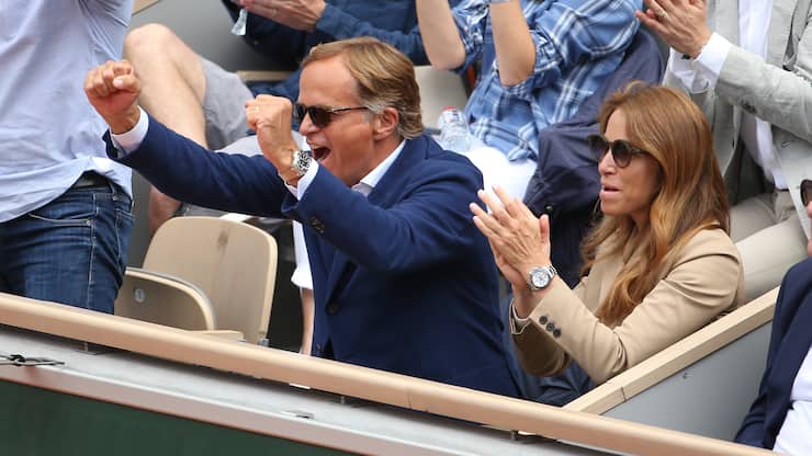 Rolex-Chef Jean-Frederic Dufour mit seiner Frau Anne-Carole Dufour am French Open in Paris 2019.