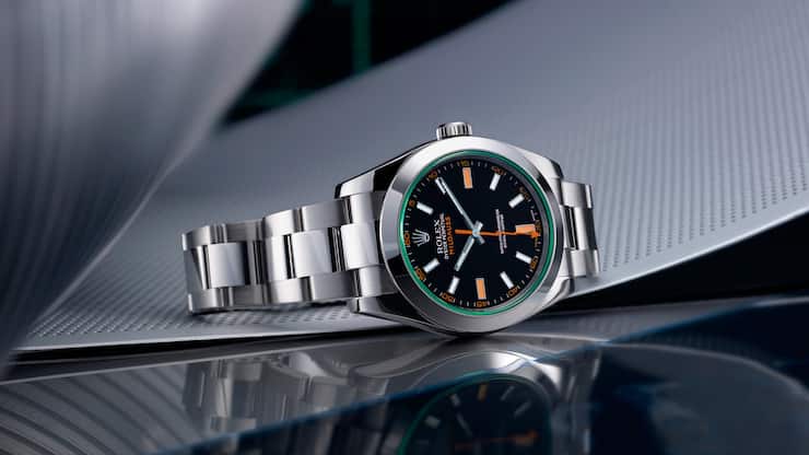 Rolex-Sportuhr Milgauss mit schwarzem Zifferblatt