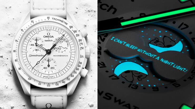 Ganz in Weiss, mit nächtlicher Überraschung: Die neue Moonswatch von Omega und Swatch.