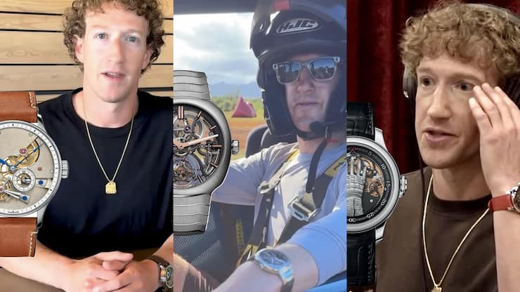 Die jüngsten Erweiterungen von Mark Zuckerbergs Edelsammlung: Greubel Forsey, H. Moser & Cie. und F.P. Journe (von links).