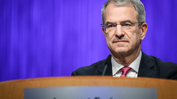 CEO Laurent Freixe attends a general shareholders meeting of Swiss food giant Nestle in Ecublens, near Lausanne, on April 16, 2025. (Photo by GABRIEL MONNET / AFP)