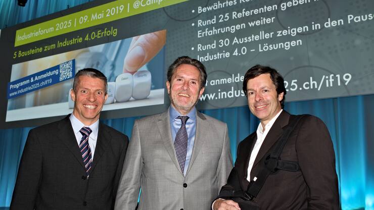 Philipp Spaeti, CTO, IBM Switzerland; Peter Grütter, Präsident, asut; Philipp Metzger, Direktor, BAKOM