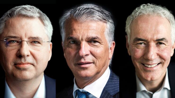 Severin Schwan, Sergio Ermotti und Richard Ridinger SMI