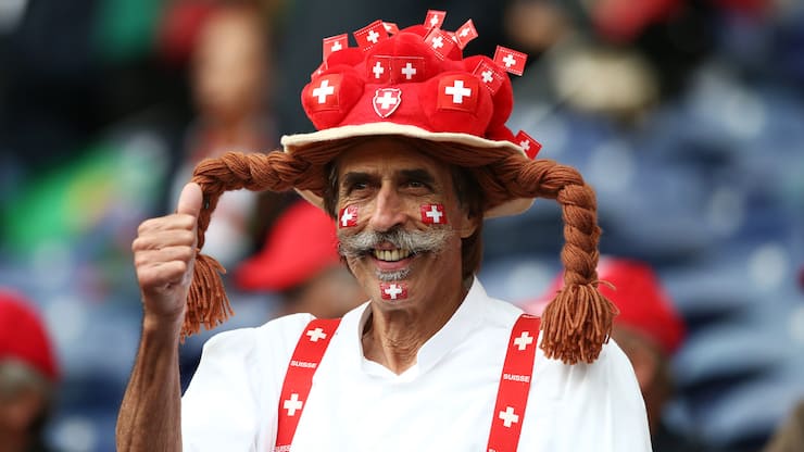 PORTO, PORTUGAL - JUNE 05:  A Switzerland fan looks on prior to the UEFA Nations League Semi-Final match between Portugal and Switzerland at Estadio do Dragao on June 05, 2019 in Porto, Portugal. (Photo by Jan Kruger/Getty Images)