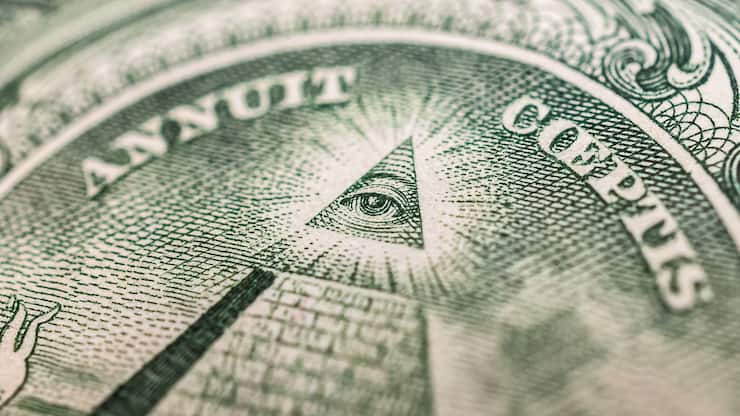 Porträt auf der 1 Dollar Banknote.