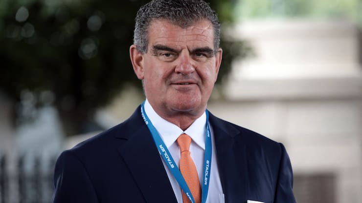 Peter Spuhler, Verwaltungsratspräsident von Stadler Rail, während eines Aufenthaltes in Kiew im Jahr 2023.