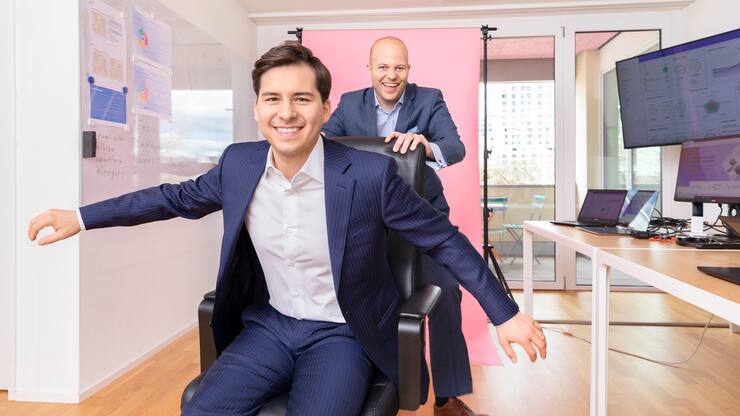 Startup Atwork; Marco Meister und Philipp Blumer (hinten)