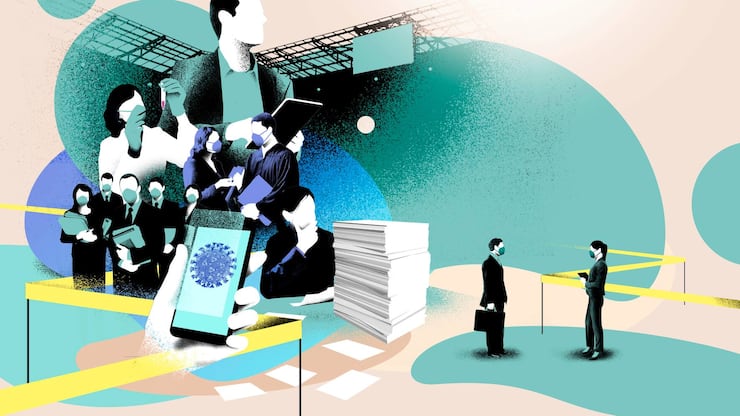 Bilanz Illustration Anwälte und Corona