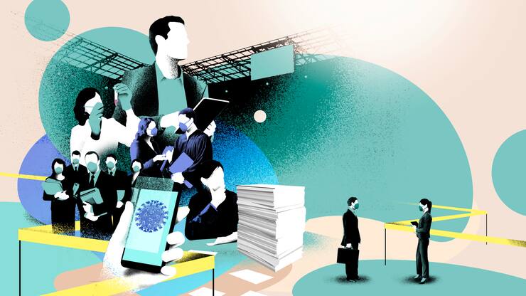 Bilanz Illustration Anwälte und Corona