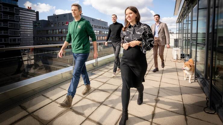 Thomas Inhelder (grÃ¼ner Pullover), Melanie Gabriel, Lars Mangelsdorf (blaues Hemd), Philippe Sahli