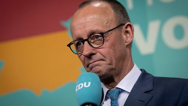 Friedrich Merz nach der Wahl am 23.2.2025 in Berlin. 