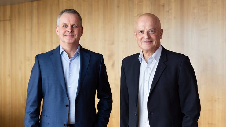 Unter Präsident Lukas Braunschweiler (l.) und CEO Achim von Leoprechting dürfte Tecan weiter munter wachsen.
