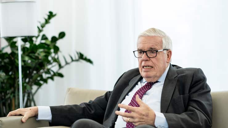 Klaus-Michael KÃ¼hne, Inhaber des Logistikunternehmens KÃ¼hne + Nagel International AG, am 10.01.2018 in Schindellegi/SZ.  