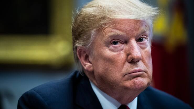 WASHINGTON, DC - MARCH 13 : President Donald J. Trump listens during a briefing on drug trafficking at the Southern Border in the Roosevelt Room at the White House on Wednesday, March 13, 2019 in Washington, DC. President Trump on Wednesday grounded all Boeing 737 Max 8 planes, effective immediately.