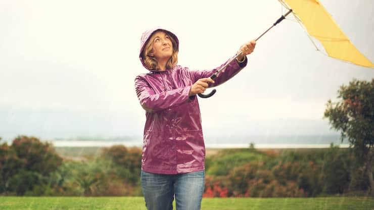 Wind Regen Regenschirm Sturm