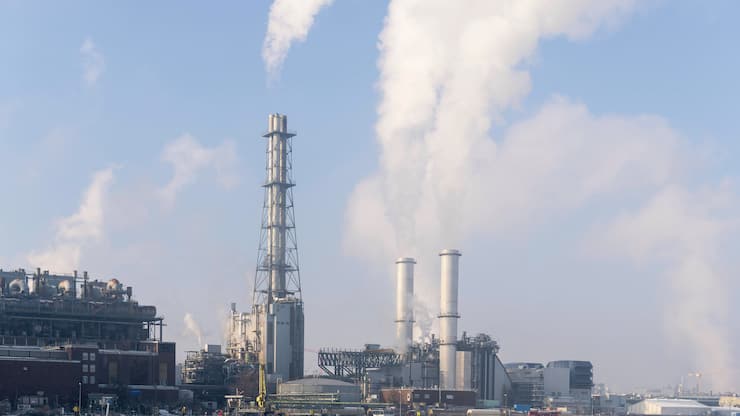 BASF Werksgelände am Rheinufer in Ludwigshafen (2024).