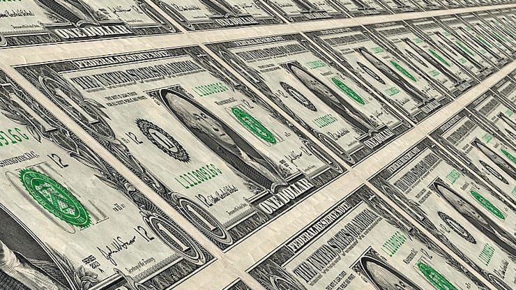 Dollarnoten im Druck.