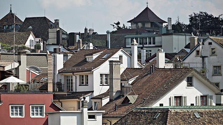 Häuser und Wohnungen in einem Quartier in Zürich (Sept. 2016).