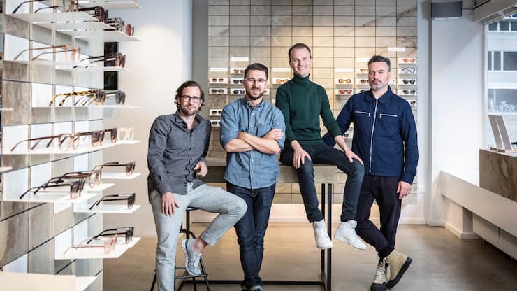 Das Kernteam von Viu: Kilian Wagner und Peter Kaeser, Viu-Co-Gründer, Finanzchef Johannes Heinrich, Kreativchef Fabrice Aeberhard (v.l.).