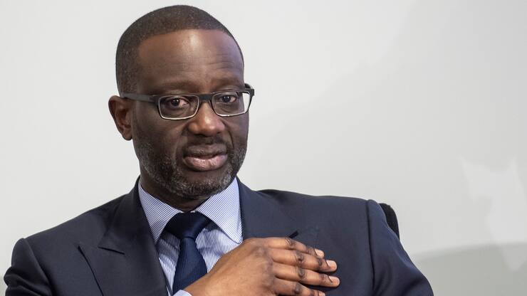 Tidjane Thiam, CEO of Swiss bank Credit Suisse, speaks prior the press conference of the full-year results of 2018 in Zurich, Switzerland, Thursday, Feburary 14, 2019. (KEYSTONE/Ennio Leanza)