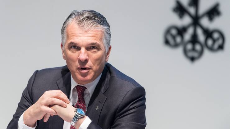 Sergio Ermotti, CEO of Switzerland's bank UBS, speaks during a press conference in Zurich, Switzerland, Tuesday, January 22, 2018.  (KEYSTONE/Ennio Leanza).