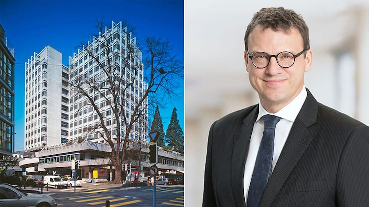 Hochhaus zur Palme und Swiss-Life-Chef Patrick Frost