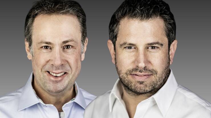 Die GenTwo-Gründer Philippe Naegeli (rechts) und Patrick Löpfe ­arbeiten im ­Hintergrund für fast 270 Finanz­intermediäre.