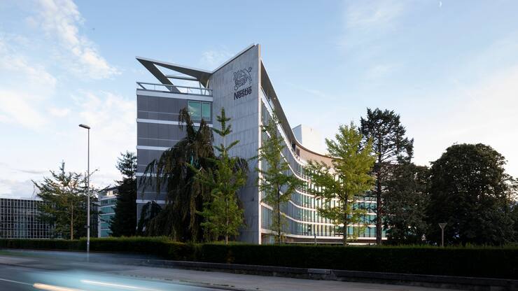 Exterior view of the headquarters of Nestle in Vevey, Switzerland, on August 16, 2018. (KEYSTONE Gaetan Bally)Aussenaufnahme des Hauptsitzes von Nestle am 16. August 2018 in Vevey. (KEYSTONE/Gaetan Bally)