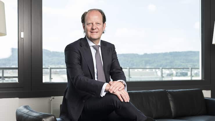 Portrait of Jos Dijsselhof, CEO of finanancial service provider SIX, taken at the company's headquarters in Zurich, Switzerland, on June 19, 2018. (KEYSTONE/Christian Beutler)Jos Dijsselhof, CEO des Finanzdienstleisters SIX, portraitiert am 19. Juni 2018 am Hauptsitz des Unternehmens in Zuerich. (KEYSTONE/Christian Beutler)