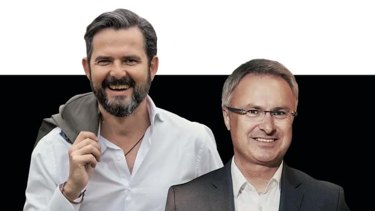 WeinfachleuteDer neue Mövenpick-Chef ­Nikolas von Haugwitz (l.) und sein ­Vorgänger Gernot Haack.