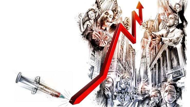 Illustration wie sich der Impfstoff an der Börse auswirkt