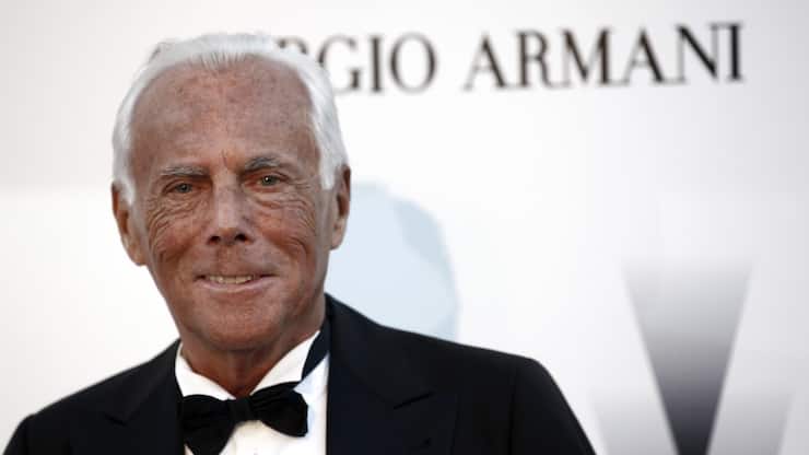Designer Georgio Armani arrives for the amfAR Cinema Against AIDS benefit at the Hotel du Cap-Eden-Roc, during the 63rd Cannes international film festival, in Cap d'Antibes, southern France Thursday, May 20, 2010. (AP Photo/Matt Sayles)