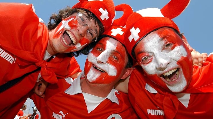 Schweizer Fan Freude