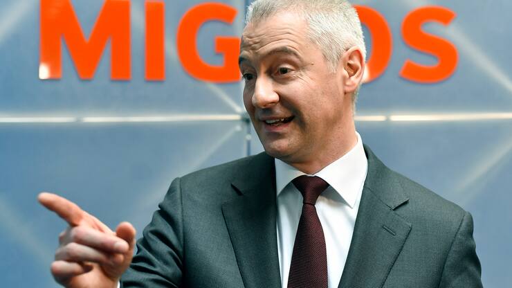 Fabrice Zumbrunnen, CEO Migros an der Bilanzmedienkonferenz in Zuerich am Dienstag, 27. Maerz 2018. (KEYSTONE/Walter Bieri)