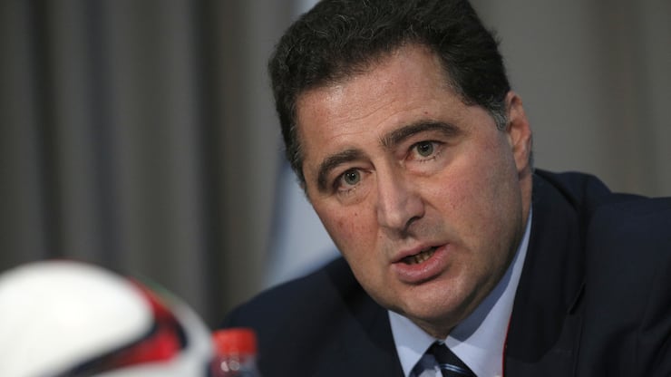 FIFA chairman audit and compliance Domenico Scala attends a press conference in Marrakech, Morocco, Friday, Dec. 19, 2014. FIFA will not reopen the vote for the 2018 and 2022 World Cups, and will publish at least some of the confidential report into the bidding process, President Sepp Blatter said Friday. (AP Photo/Christophe Ena)