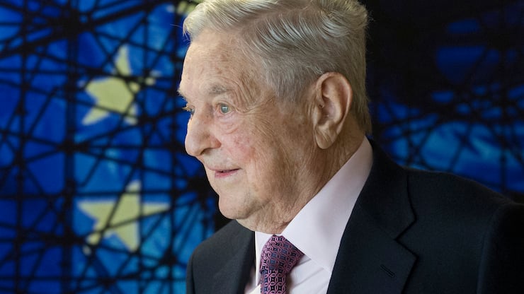 FILE - In this Thursday, April 27, 2017 file photom, George Soros, Founder and Chairman of the Open Society Foundation, waits for the start of a meeting at EU headquarters in Brussels. (Olivier Hoslet/Pool Photo via AP)